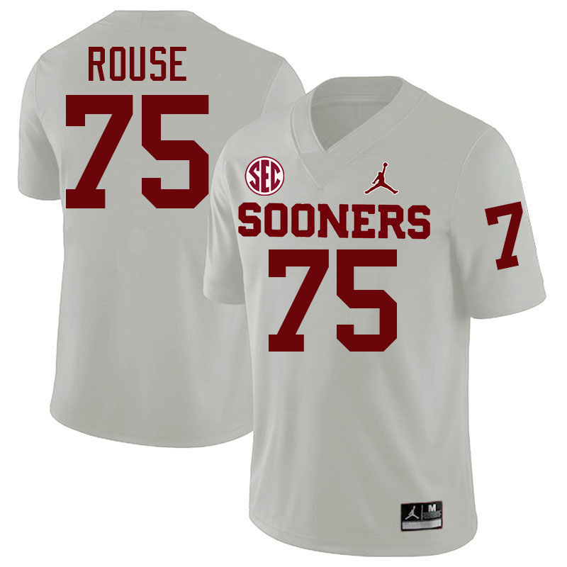 Oklahoma Sooners #75 Walter Rouse College Football Jerseys,Uniforms-White